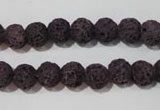 CLV476 15.5 inches 8mm round dyed purple lava beads wholesale