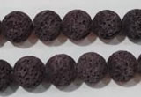 CLV478 15.5 inches 12mm round dyed purple lava beads wholesale