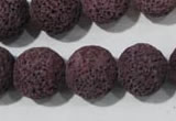 CLV480 15.5 inches 16mm round dyed purple lava beads wholesale