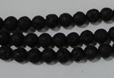 CLV483 15.5 inches 6mm round black lava beads wholesale