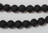 CLV484 15.5 inches 8mm round black lava beads wholesale