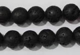 CLV486 15.5 inches 12mm round black lava beads wholesale