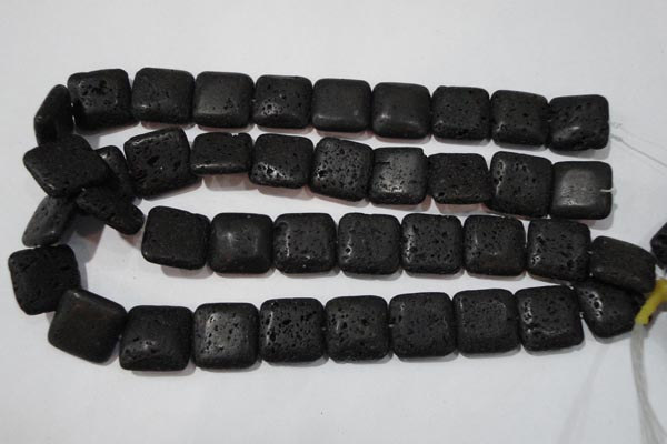 CLV495 15.5 inches 20*20mm square black lava beads wholesale