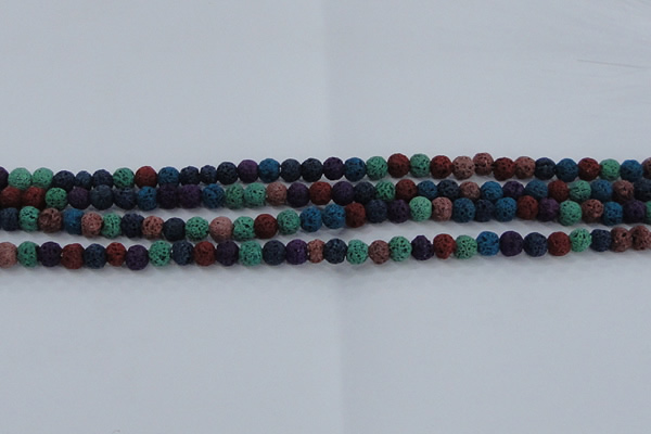 CLV520 15.5 inches 4mm round mixed lava beads wholesale