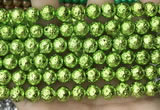 CLV536 15.5 inches 6mm round plated lava beads wholesale