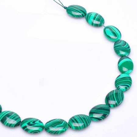 CMA03 flat oval 14*19mm imitate malachite beads Wholesale