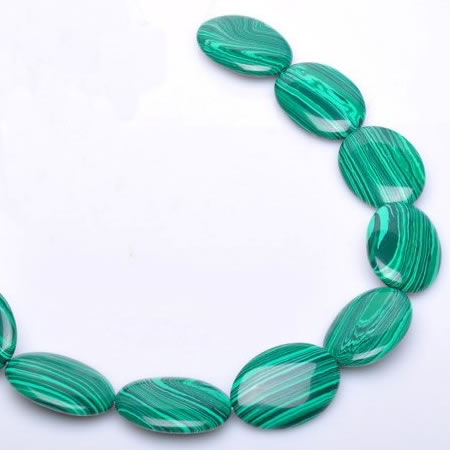 CMA06 22*30mm flat oval imitate malachite beads Wholesale