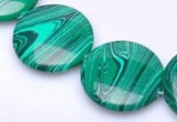 CMA08 15.5 inches 25mm coin imitate malachite beads wholesale