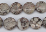 CMB09 15.5 inches 16mm flat round natural medical stone beads