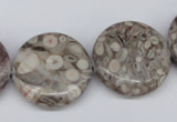 CMB12 15.5 inches 25mm flat round natural medical stone beads