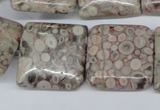 CMB23 15.5 inches 25*25mm square natural medical stone beads