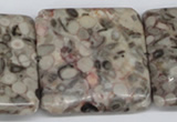 CMB25 15.5 inches 40*40mm square natural medical stone beads