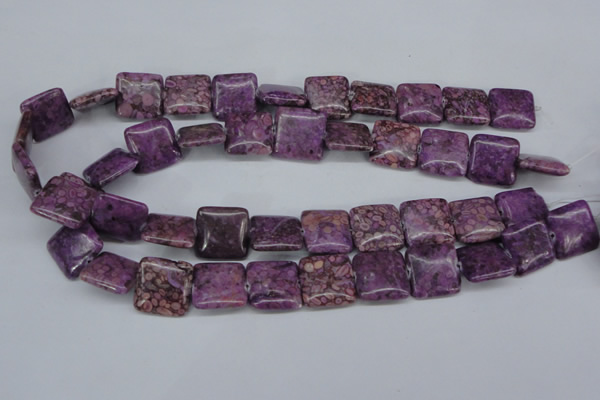 CMB39 15.5 inches 18*18mm square dyed natural medical stone beads