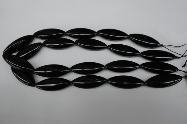 CME10 15.5 inches 15*40mm marquise black agate gemstone beads