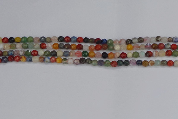 CME100 15.5 inches 4mm faceted round mixed gemstone beads