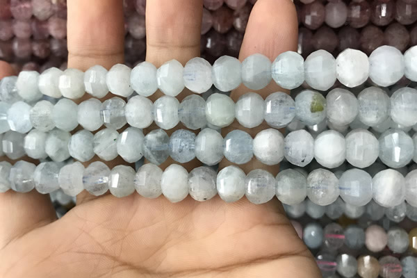 CME202 15.5 inches 7*9mm - 8*10mm pumpkin aquamarine beads