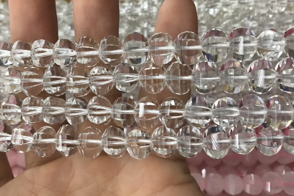 CME230 15.5 inches 10*11mm - 10*12mm pumpkin white crystal beads