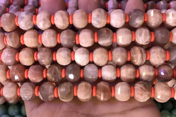 CME303 15.5 inches 8*11mm - 9*12mm pumpkin moonstone beads