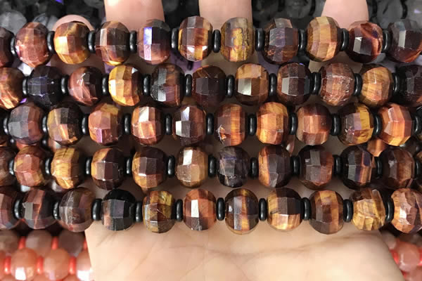 CME306 15.5 inches 8*11mm - 9*12mm pumpkin tiger eye beads