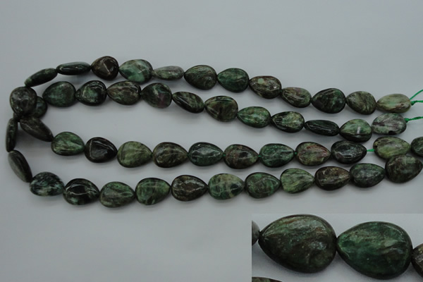 CME31 15.5 inches 12*16mm flat teardrop emerald gemstone beads