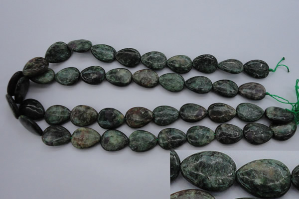 CME32 15.5 inches 15*20mm flat teardrop emerald gemstone beads