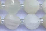 CME357 15 inches 10mm pumpkin white moonstone beads