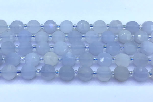 CME358 15 inches 10mm pumpkin blue chalcedony beads