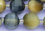 CME368 15 inches 10mm pumpkin golden & blue tiger eye beads