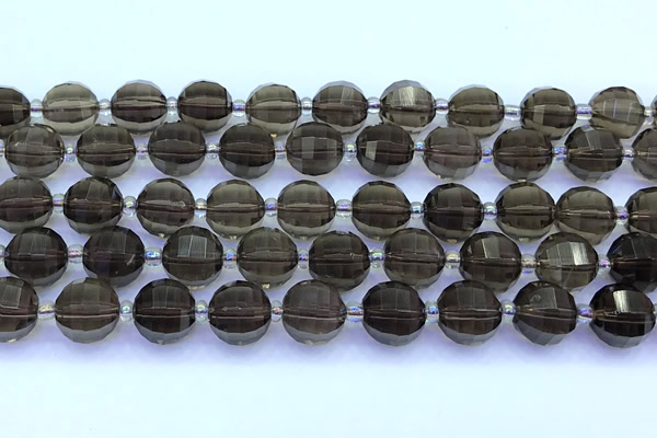 CME370 15 inches 10mm pumpkin smoky quartz beads