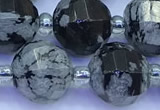 CME374 15 inches 10mm pumpkin snowflake obsidian beads