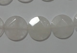 CME50 15.5 inches 15mm faceted coin rose quartz gemstone beads