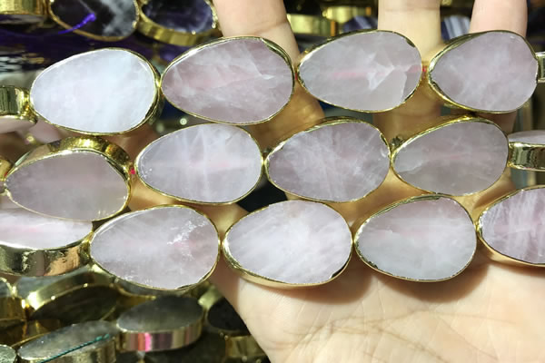 CME506 12 inches 18*28mm - 20*30mm flat teardrop rose quartz beads