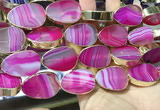 CME528 12 inches 18*28mm - 20*30mm flat teardrop banded agate beads