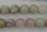 CMG114 15.5 inches 12mm round natural morganite beads wholesale