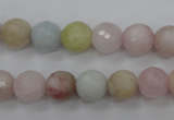 CMG123 15.5 inches 10mm faceted round natural morganite beads