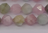 CMG203 15.5 inches 10mm faceted nuggets morganite gemstone beads