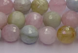 CMG211 15.5 inches 8mm faceted round morganite beads wholesale