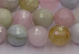 CMG212 15.5 inches 10mm faceted round morganite beads wholesale