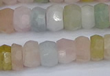 CMG217 15.5 inches 5*9mm faceted rondelle morganite beads