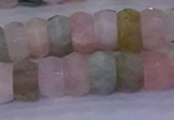 CMG221 15.5 inches 5*8mm faceted rondelle morganite beads