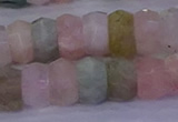 CMG223 15.5 inches 6*10mm faceted rondelle morganite beads