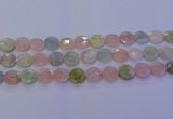 CMG254 15.5 inches 12mm faceted coin morganite beads