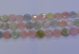 CMG255 15.5 inches 14mm faceted coin morganite beads