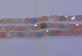 CMG259 15.5 inches 10*10mm faceted square morganite beads