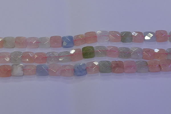 CMG259 15.5 inches 10*10mm faceted square morganite beads