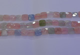 CMG260 15.5 inches 12*12mm faceted square morganite beads