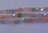 CMG262 15.5 inches 16*16mm faceted square morganite beads