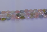 CMG271 15.5 inches 8*12mm faceted flat teardrop morganite beads