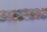 CMG273 15.5 inches 12*16mm faceted flat teardrop morganite beads