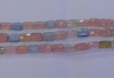 CMG278 15.5 inches 10*14mm faceted rectangle morganite beads